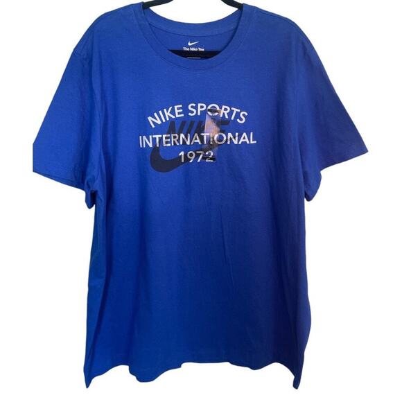 Nike Men’s Sportswear International Graphic T-Shirt Blue Size XXL NEW Logo Tee - Picture 3 of 9